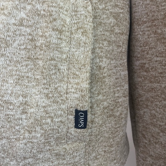 Chaps Men's Light Gray Zip Up Sweater Medium - Picture 3 of 7